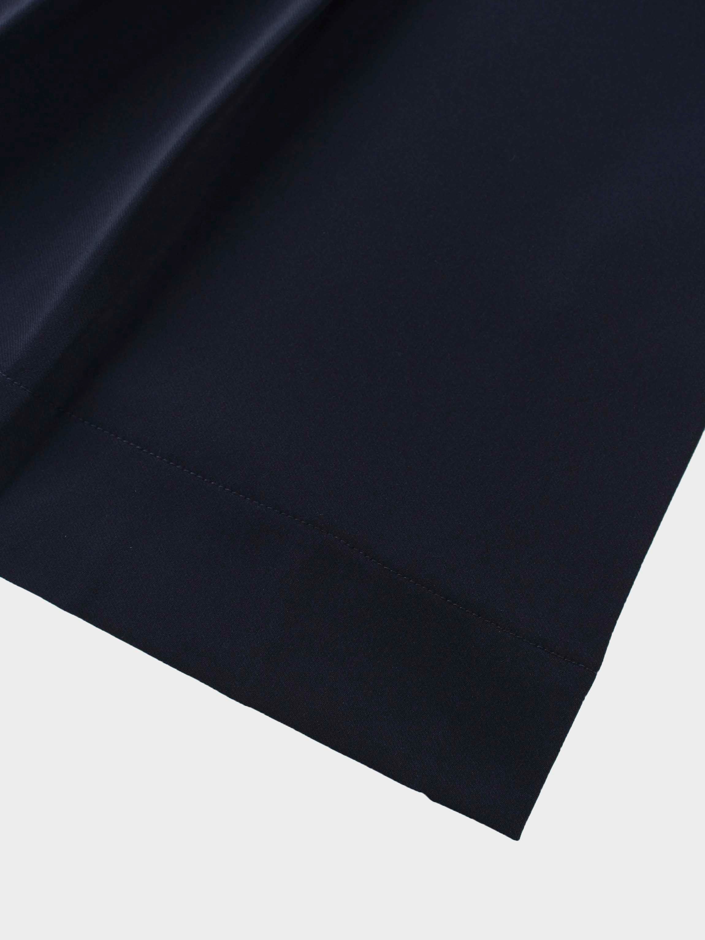 Side Pleat A-Line Short Skirt-Navy