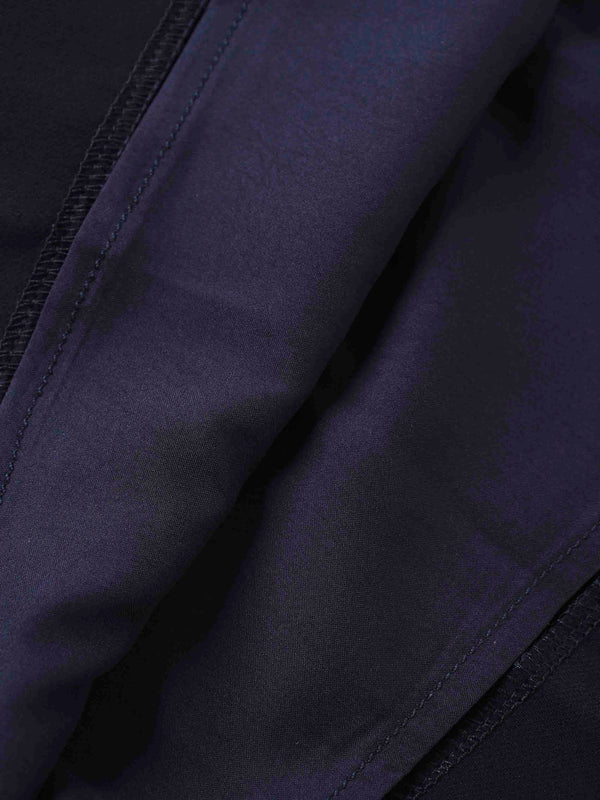 Side Pleat A-Line Short Skirt-Navy