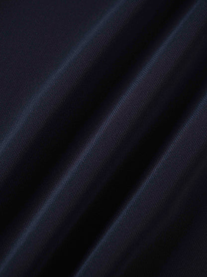 Side Pleat A-Line Short Skirt-Navy