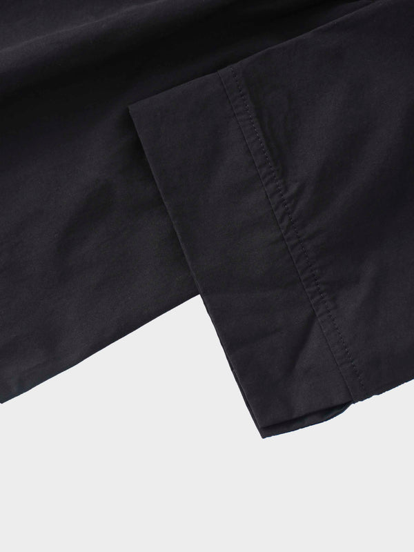 Elastic Waist Tiered Shirtdress-Black