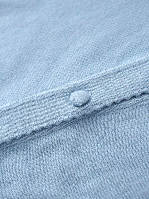 Embellished Cluster Crop Cardigan-Light Blue