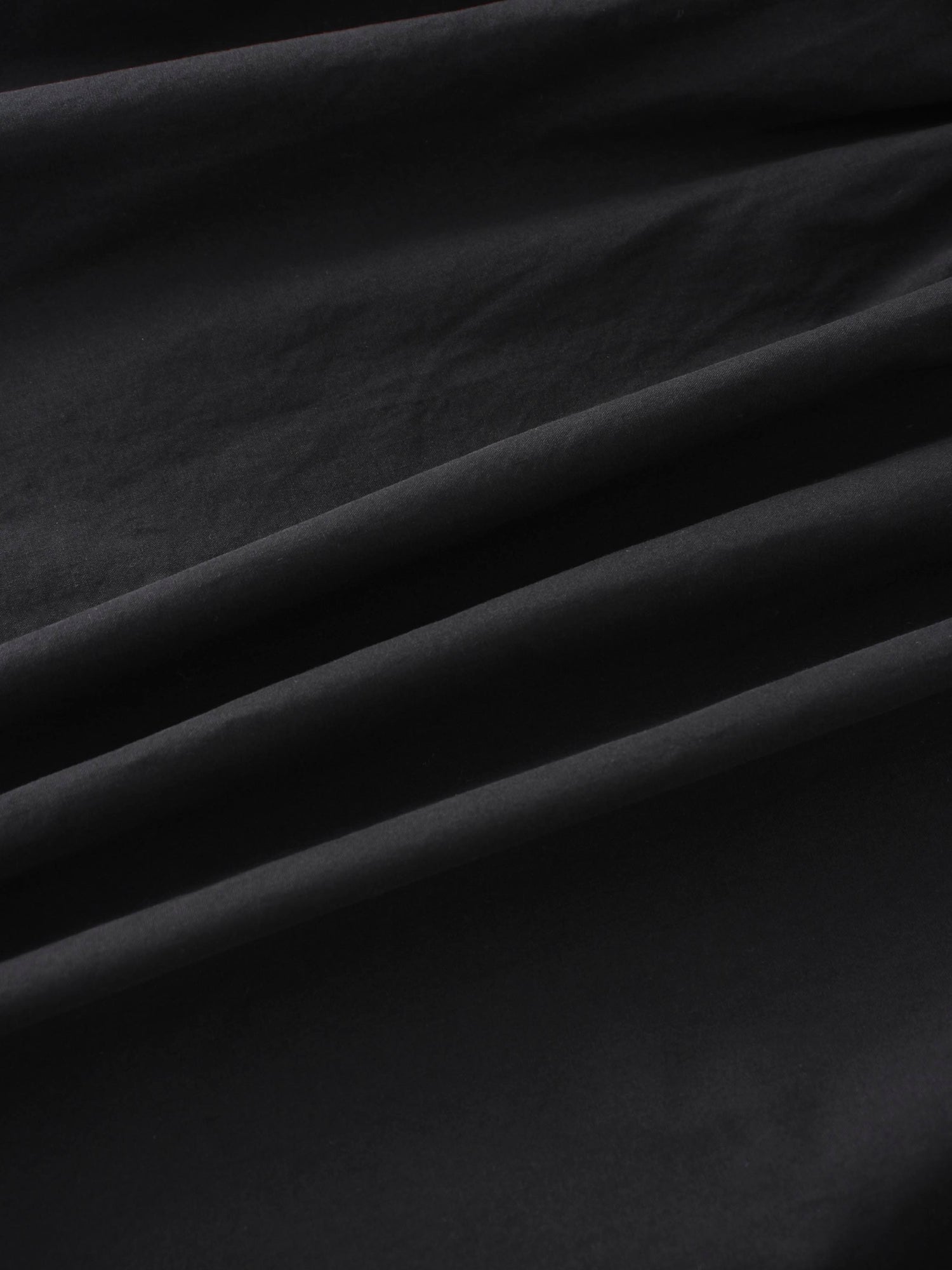 Elastic Waist Tiered Shirtdress-Black