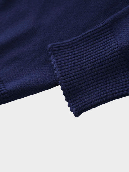 Embellished Cluster Crop Cardigan-Navy