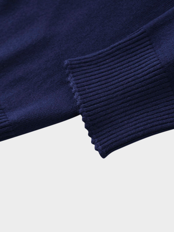 Embellished Cluster Crop Cardigan-Navy