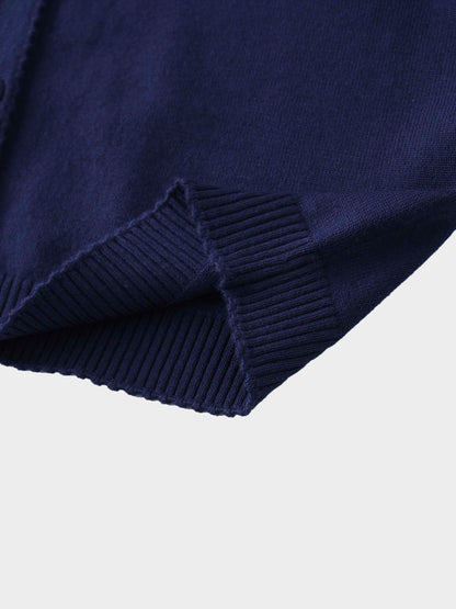 Embellished Cluster Crop Cardigan-Navy