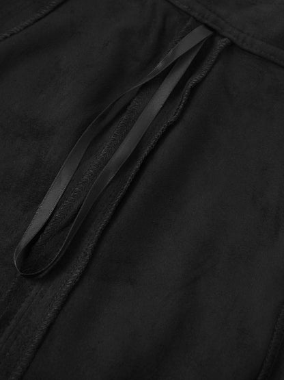Suede Trumpet Skirt-Black