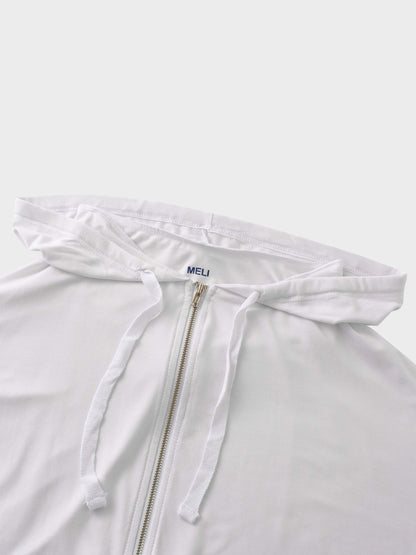 ZIP UP HOODIE-WHITE