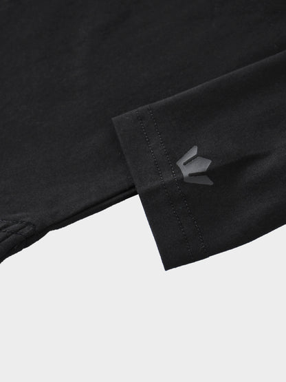 Oversized Rounded Hem T-Shirt-Black