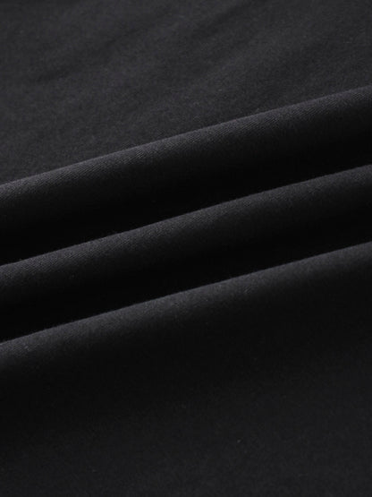 Oversized Rounded Hem T-Shirt-Black