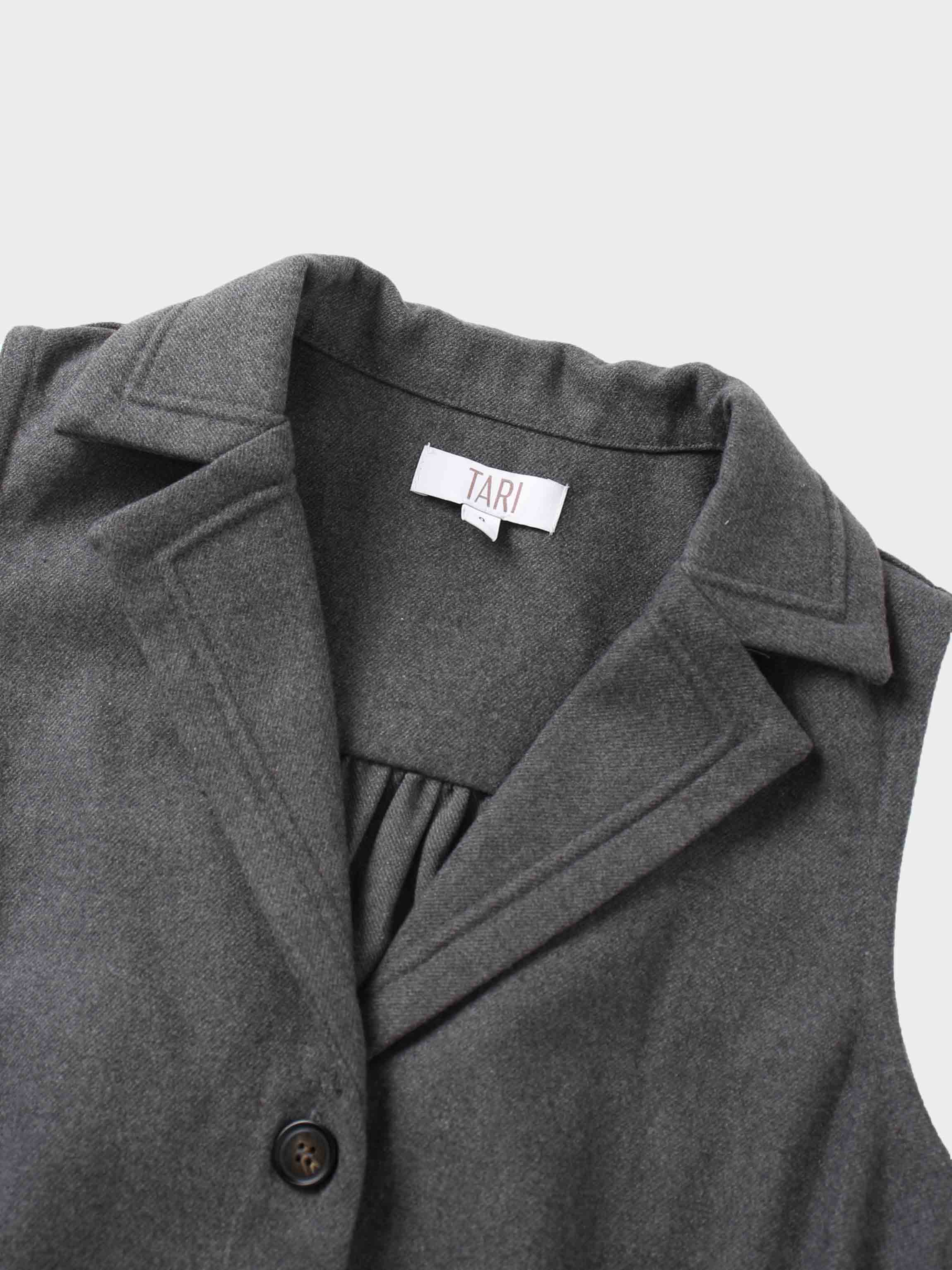 Belted Pocket Jumper-Grey