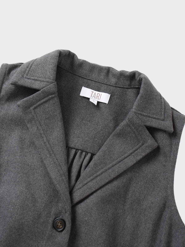 Belted Pocket Jumper-Grey