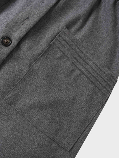 Belted Pocket Jumper-Grey