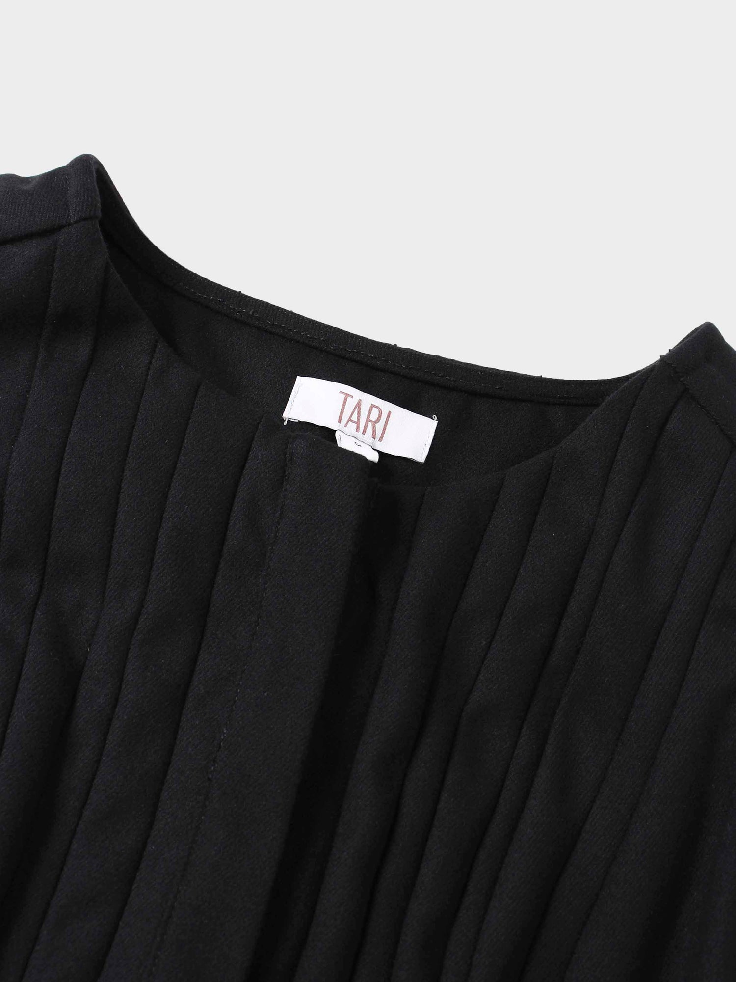 Stitch Down Pleat Jumper-Black