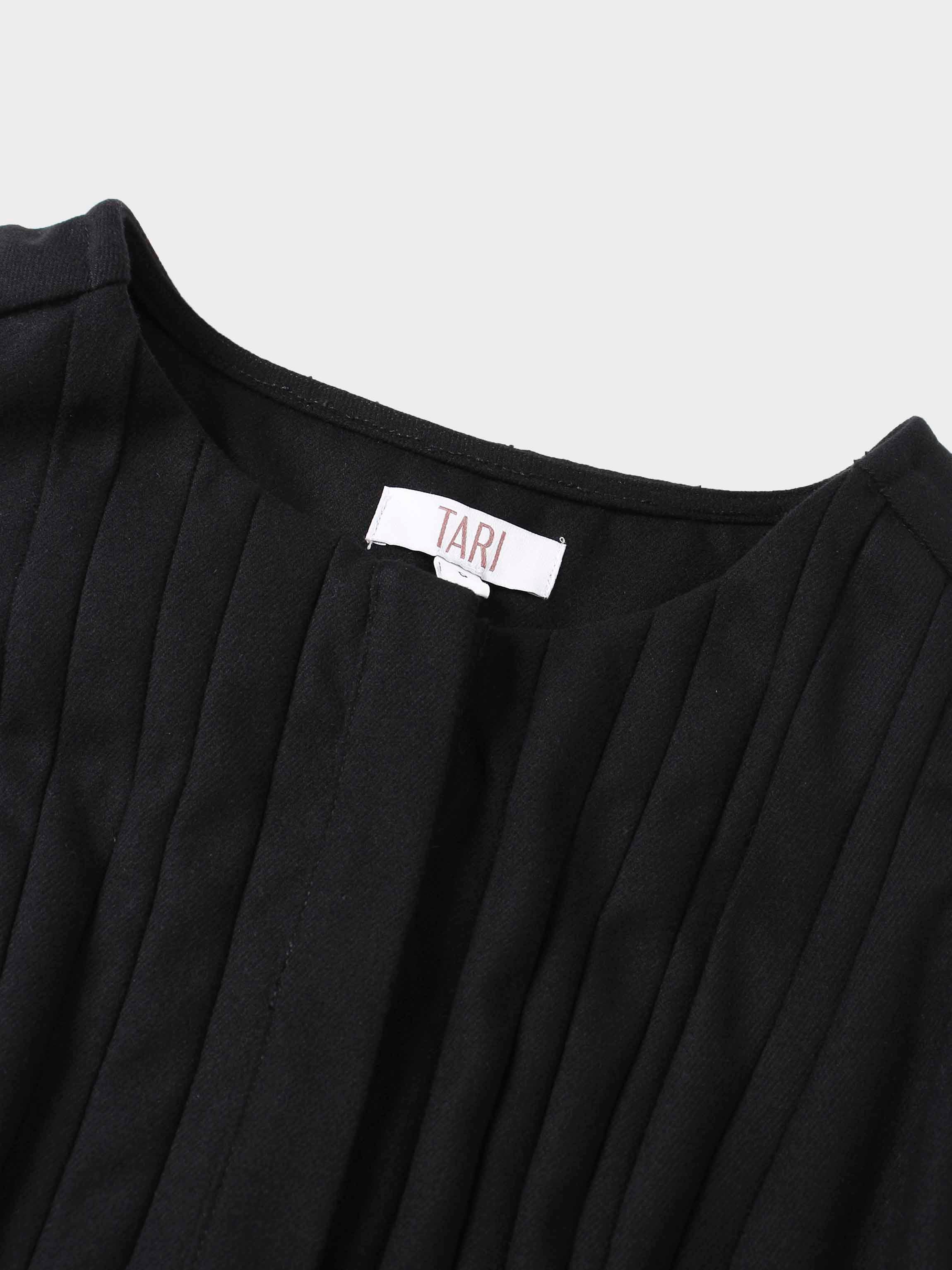 Stitch Down Pleat Jumper-Black