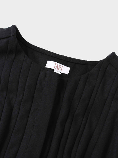 Stitch Down Pleat Jumper-Black