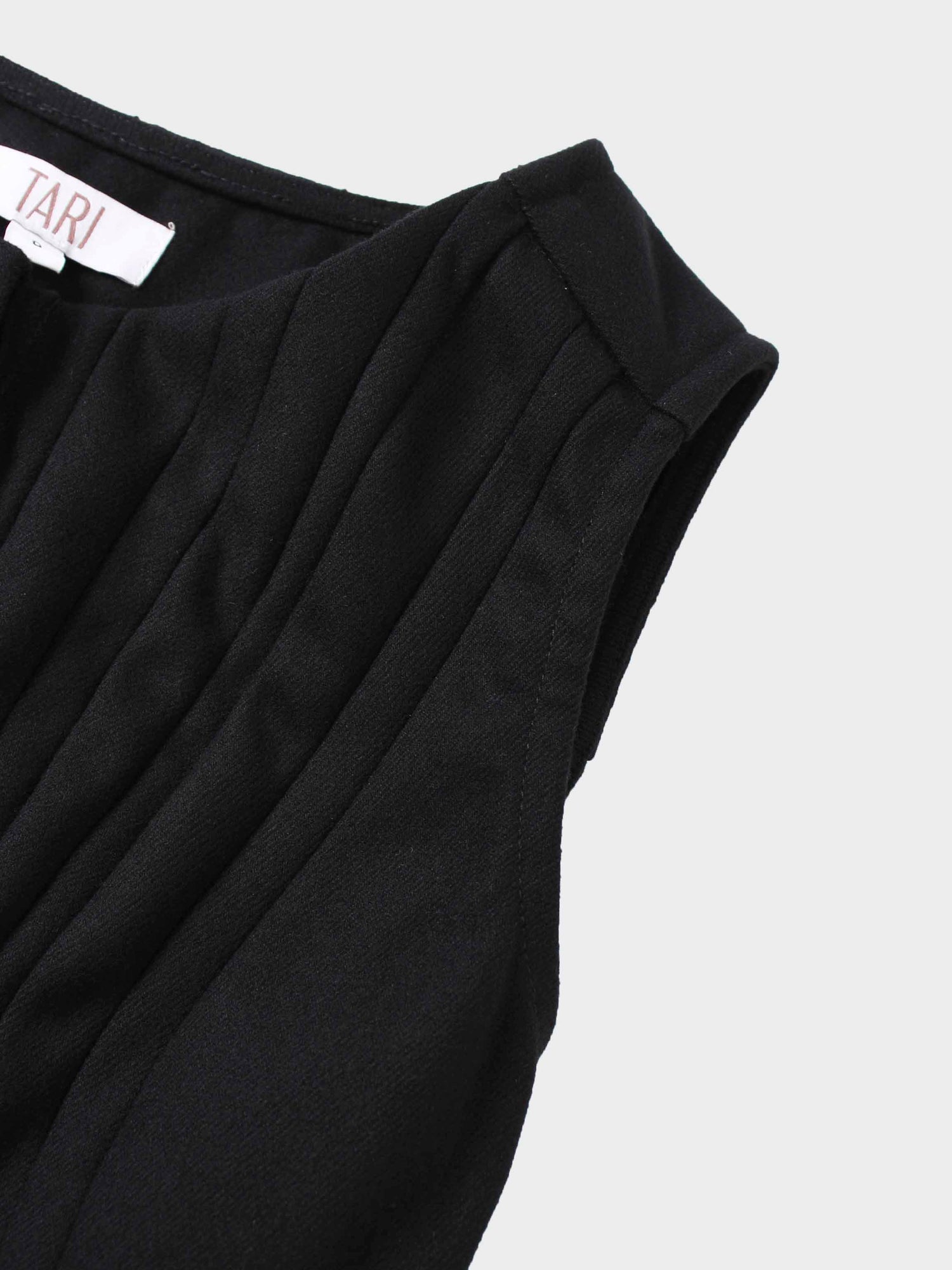 Stitch Down Pleat Jumper-Black