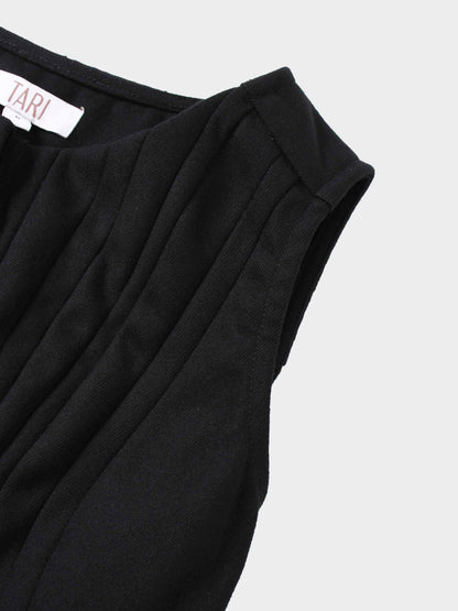 Stitch Down Pleat Jumper-Black