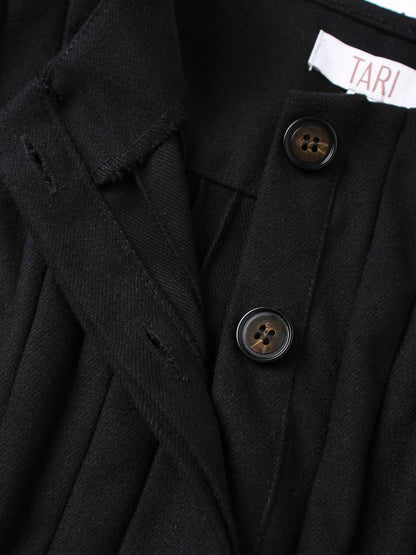 Stitch Down Pleat Jumper-Black