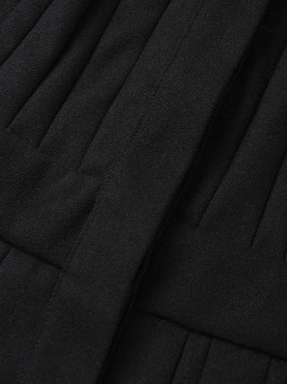 Stitch Down Pleat Jumper-Black