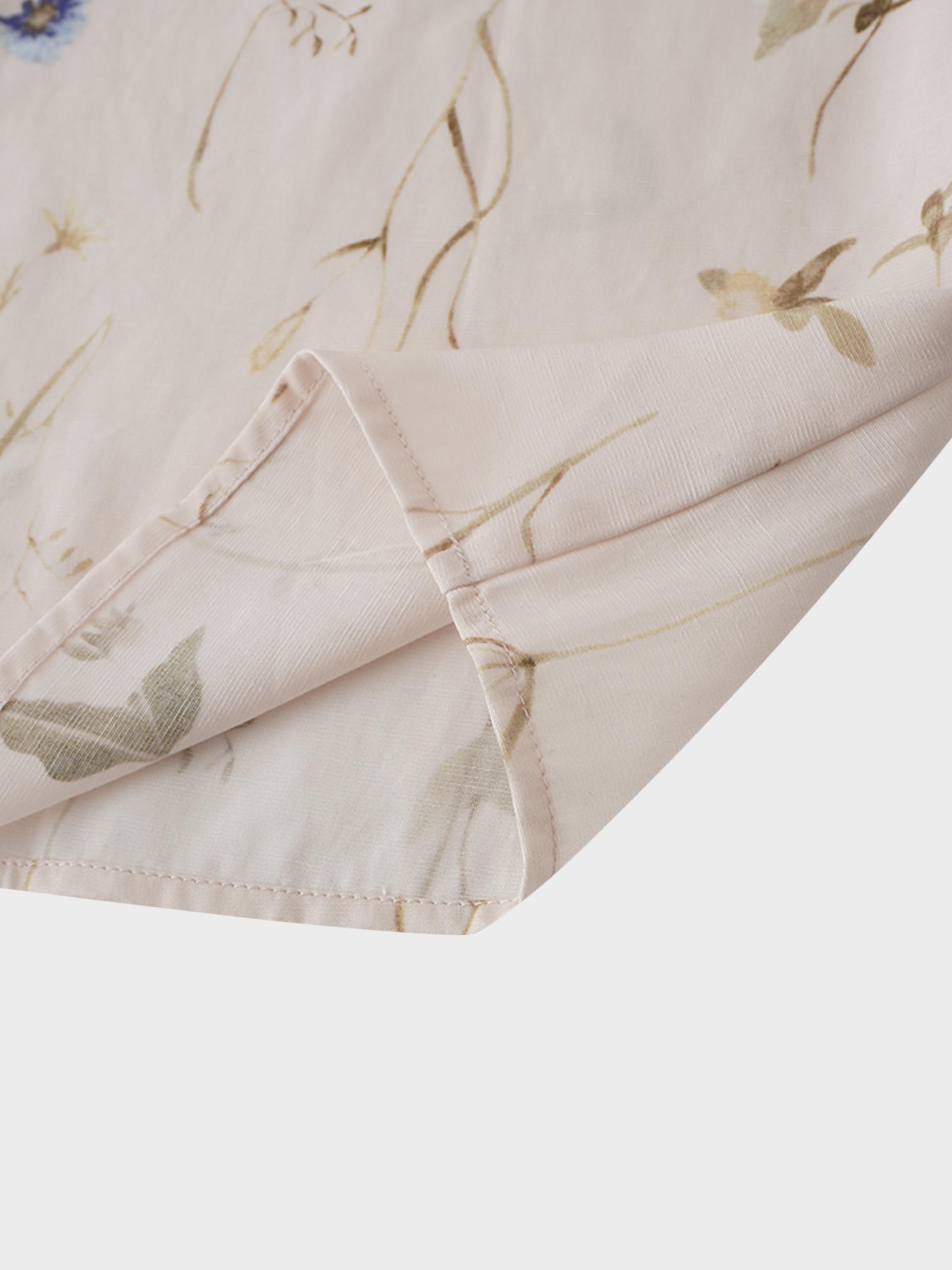 Double Ruffle Blouse-Pink Floral