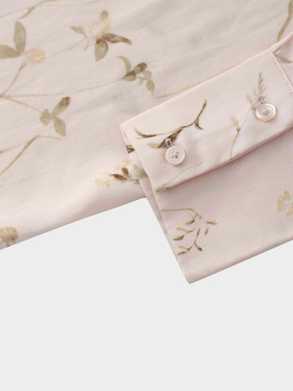 Double Ruffle Blouse-Pink Floral
