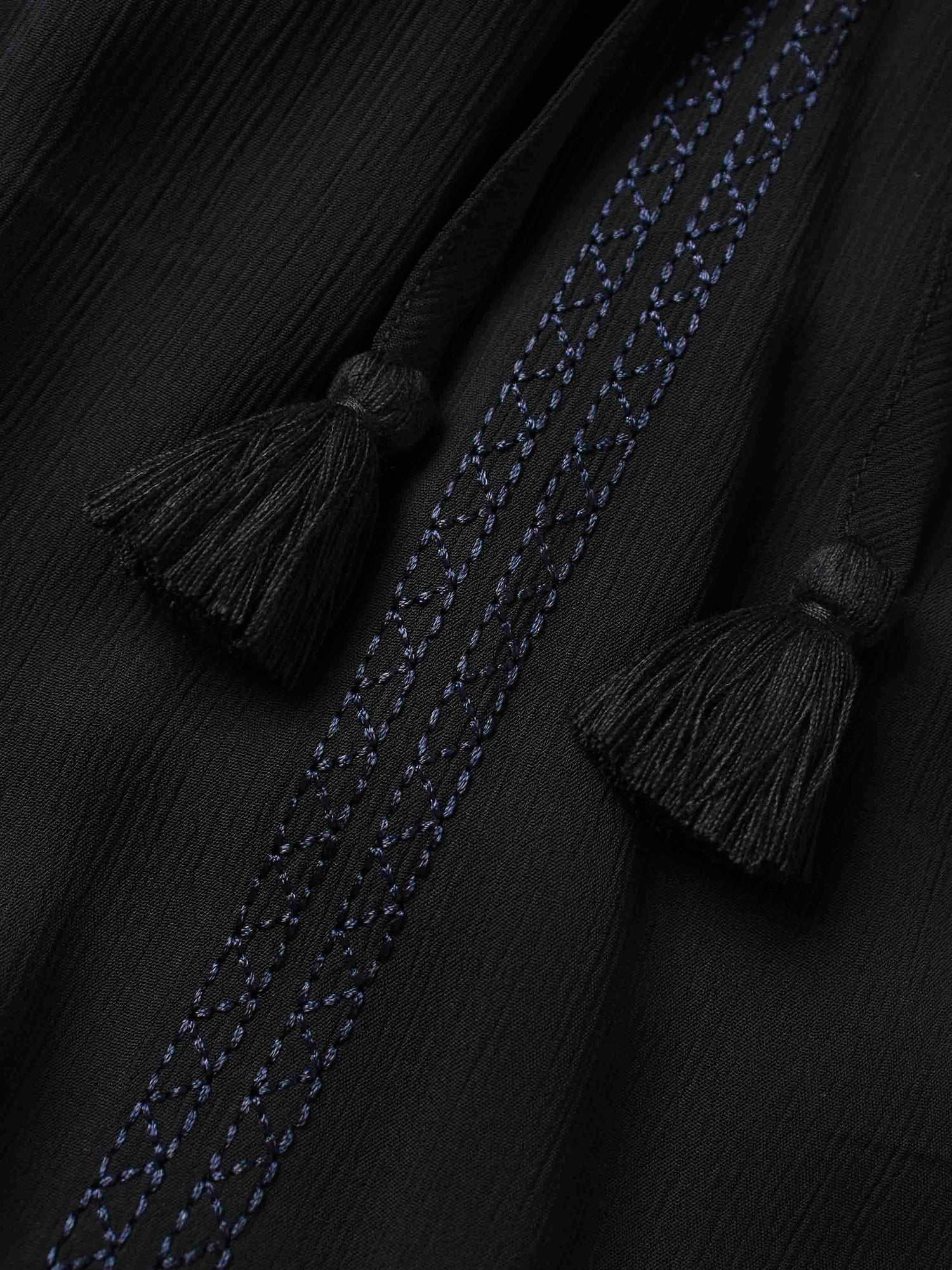 Tiered Dress-Black/Navy