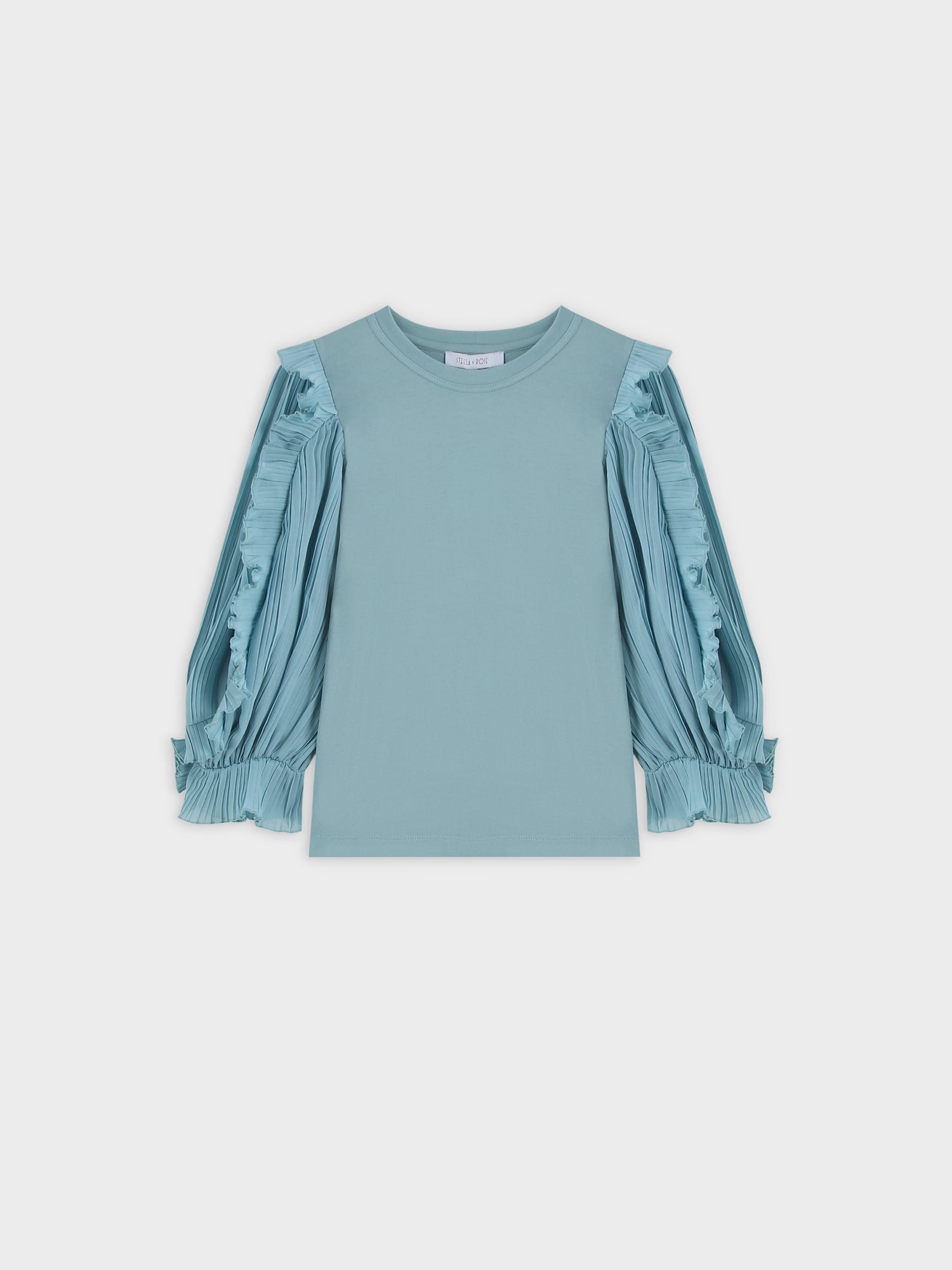 Chiffon Sleeve Top-Seafoam