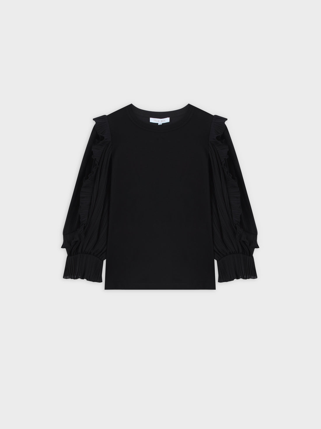 Chiffon Sleeve Top-Black