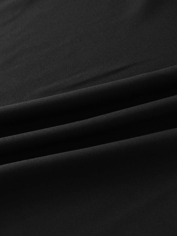 Side Button Yoke Skirt-Black