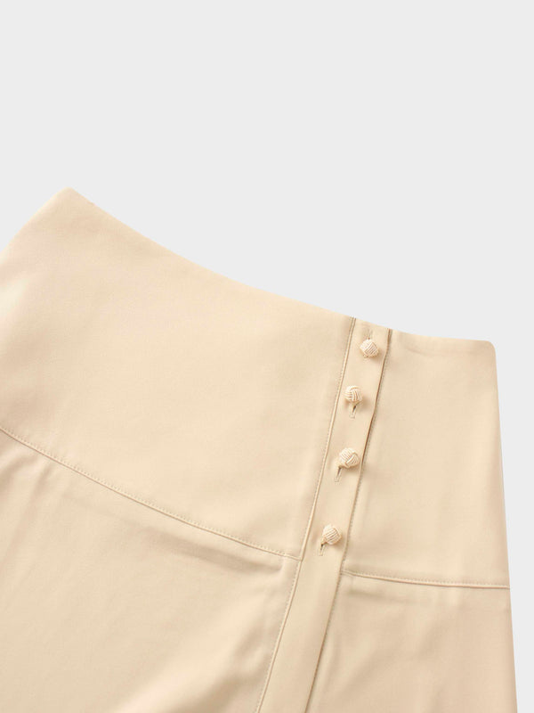 Side Button Yoke Skirt-Bone