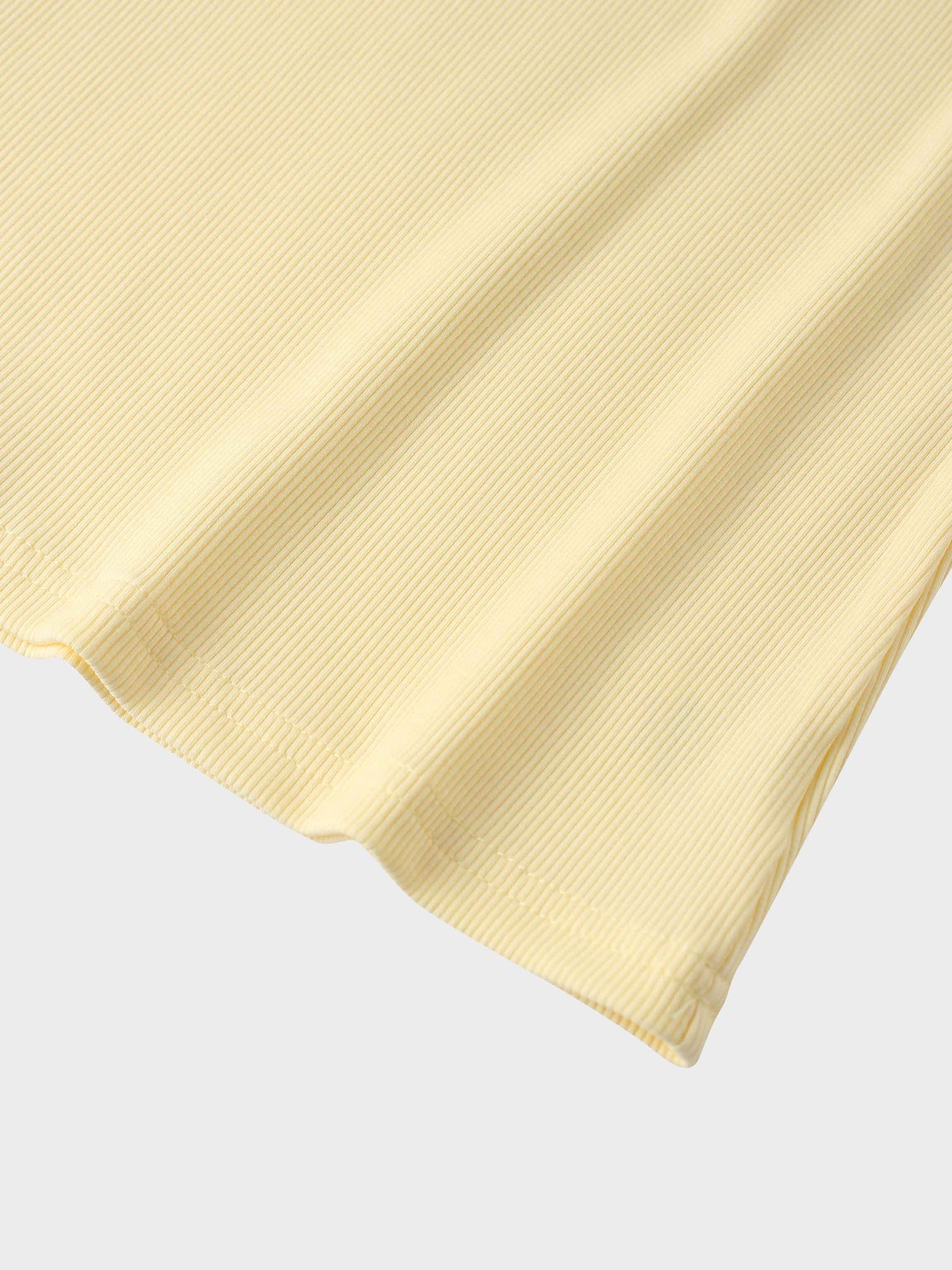 Soft Ribbed High V Tee-Butter Yellow