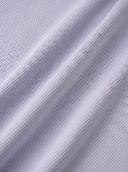 Soft Ribbed High V Tee-Lilac