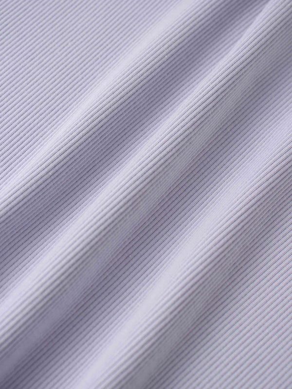 Soft Ribbed High V Tee-Lilac
