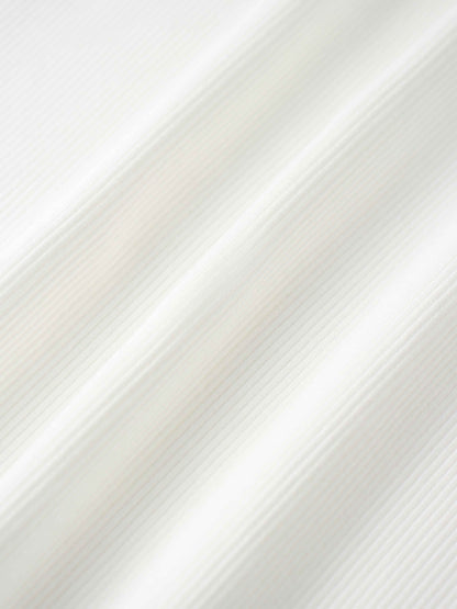 Soft Ribbed High V Tee-White