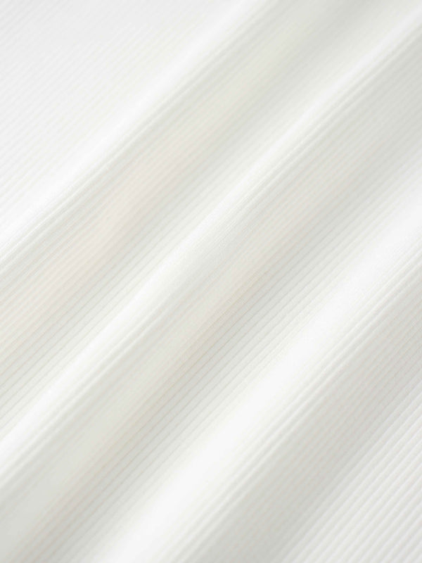 Soft Ribbed High V Tee-White