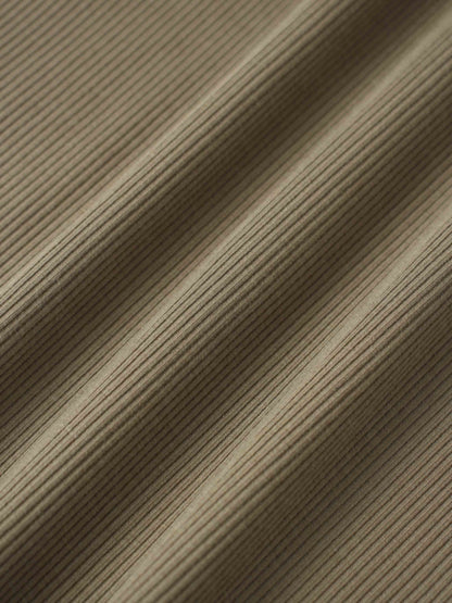 Soft Ribbed High V Tee-Olive Green