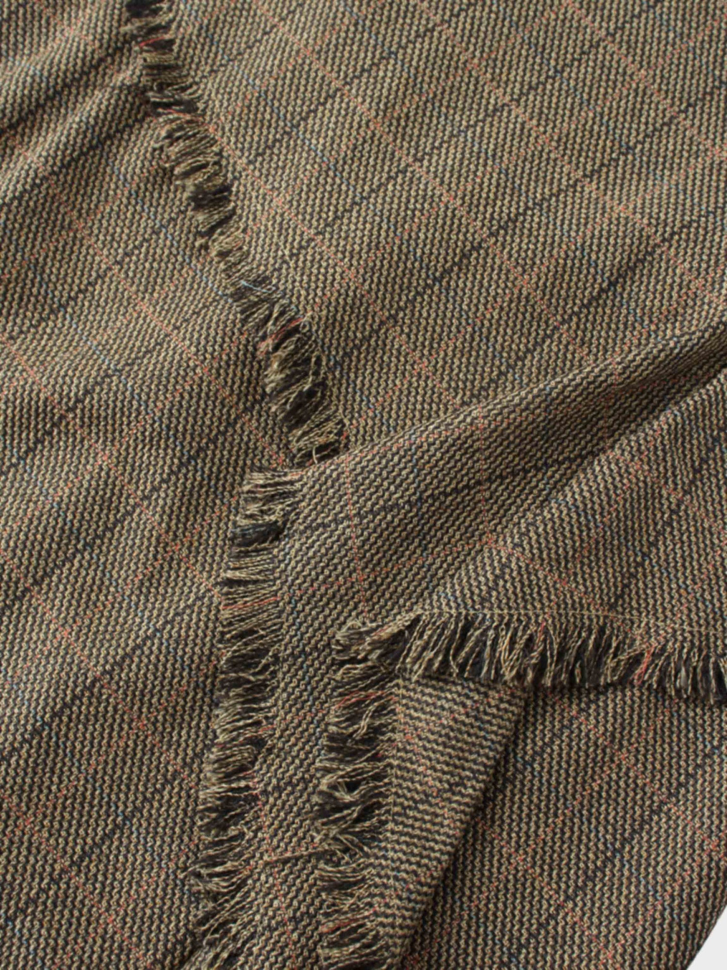 Tweed Herringbone Fringe Skirt 35&quot;-Olive