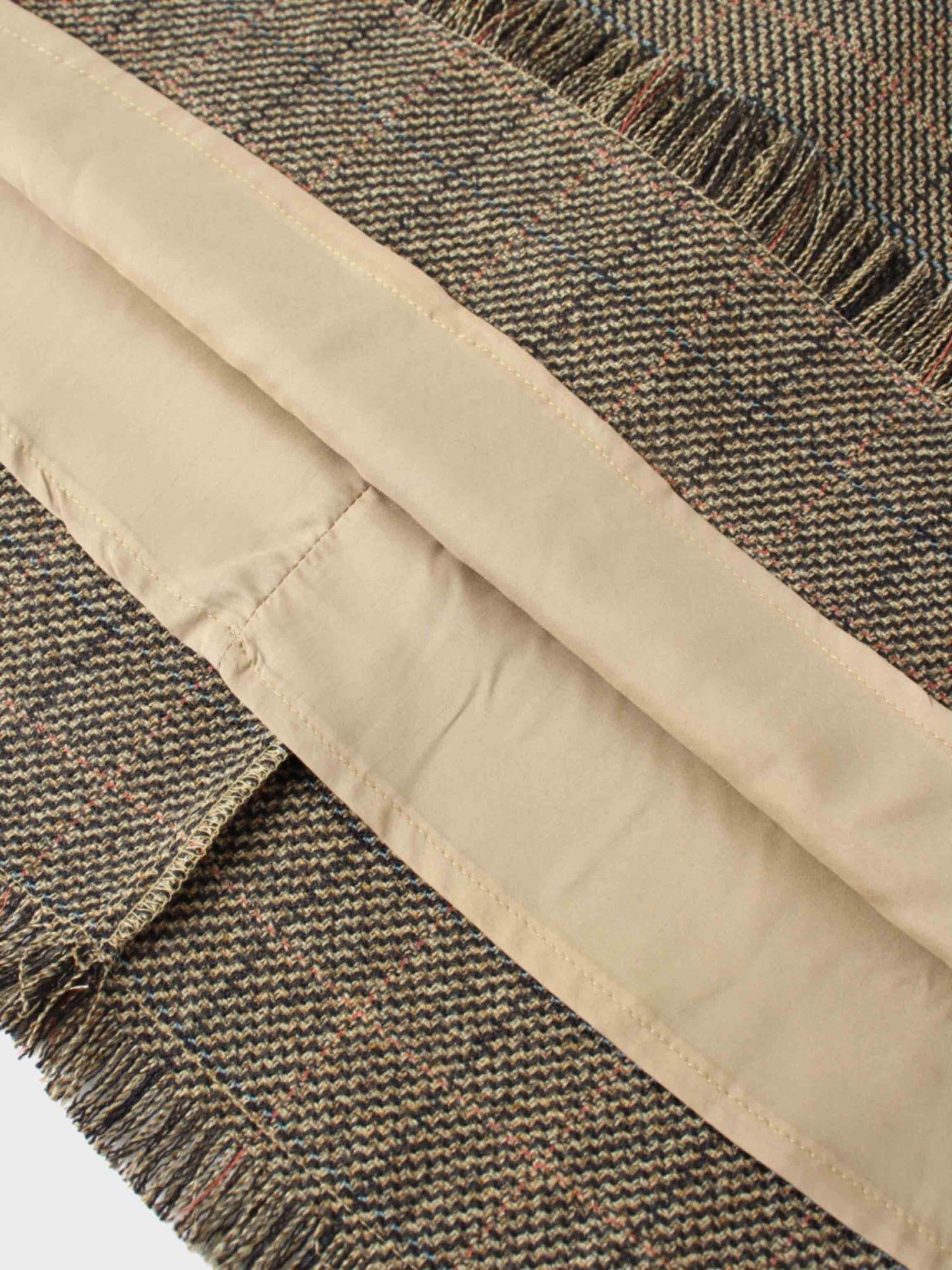 Tweed Herringbone Fringe Skirt 35&quot;-Olive