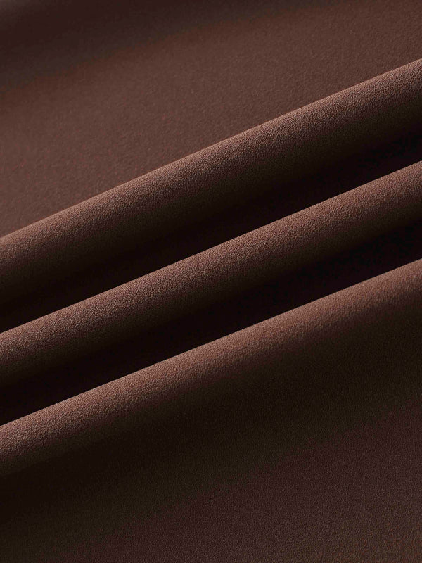 Crepe Flare Skirt-Brown