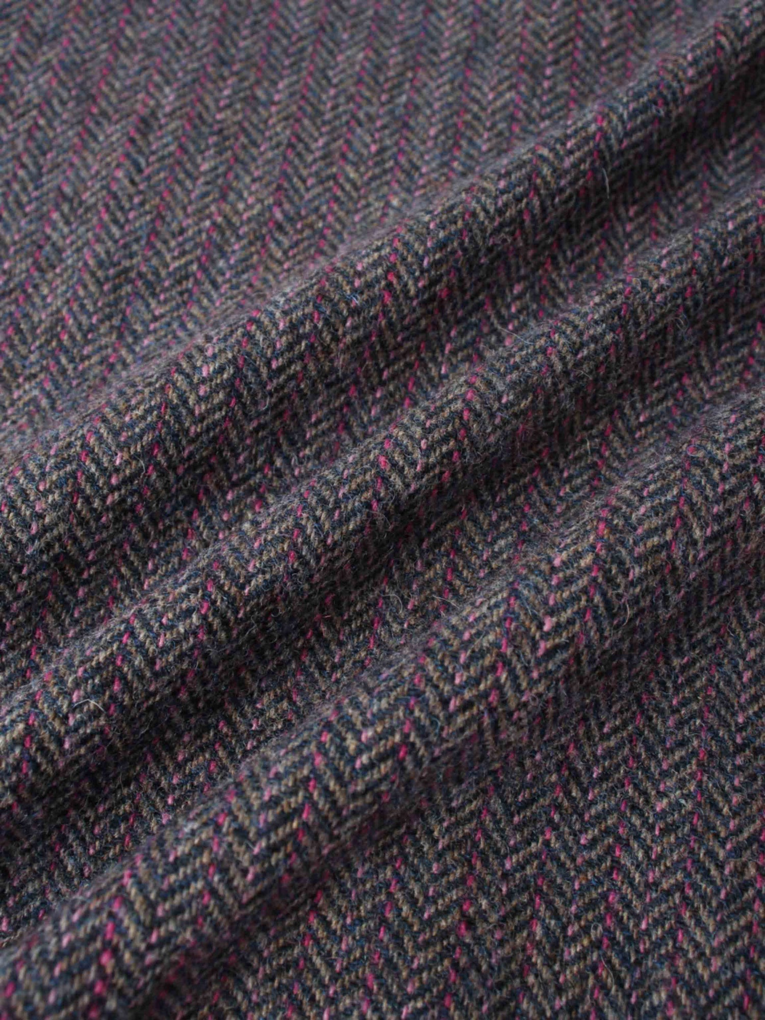 Tweed Herringbone Fringe Skirt 35&quot;-Pink/Purple