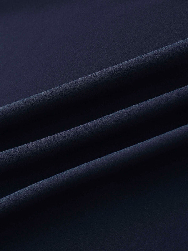 Crepe Flare Skirt-Navy