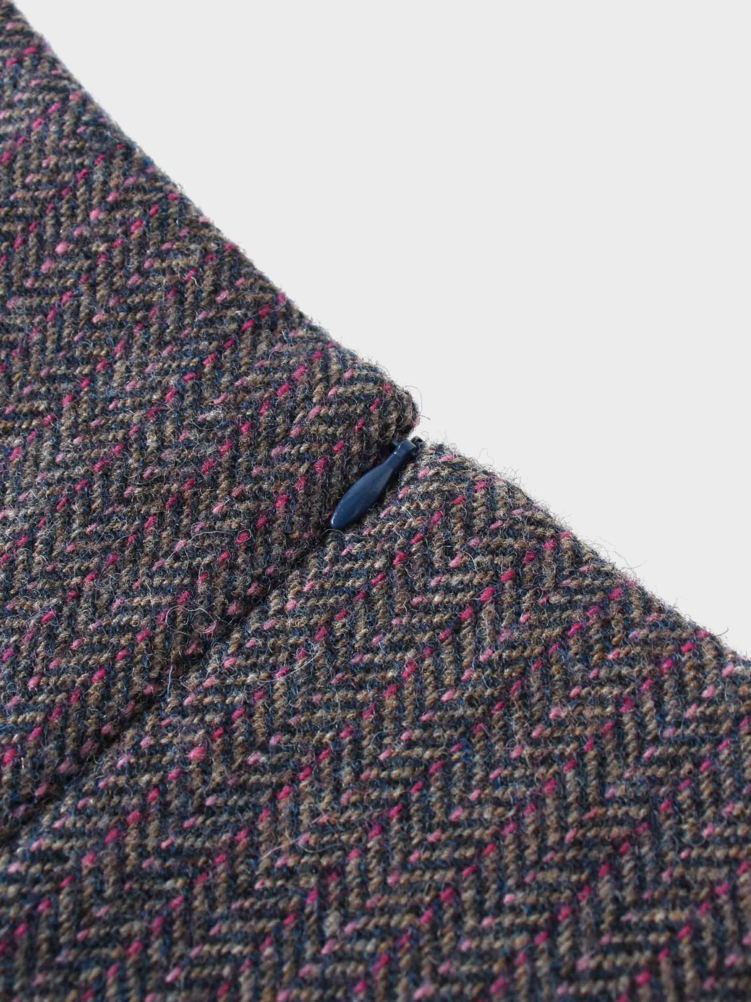 Tweed Herringbone Fringe Skirt 35&quot;-Pink/Purple