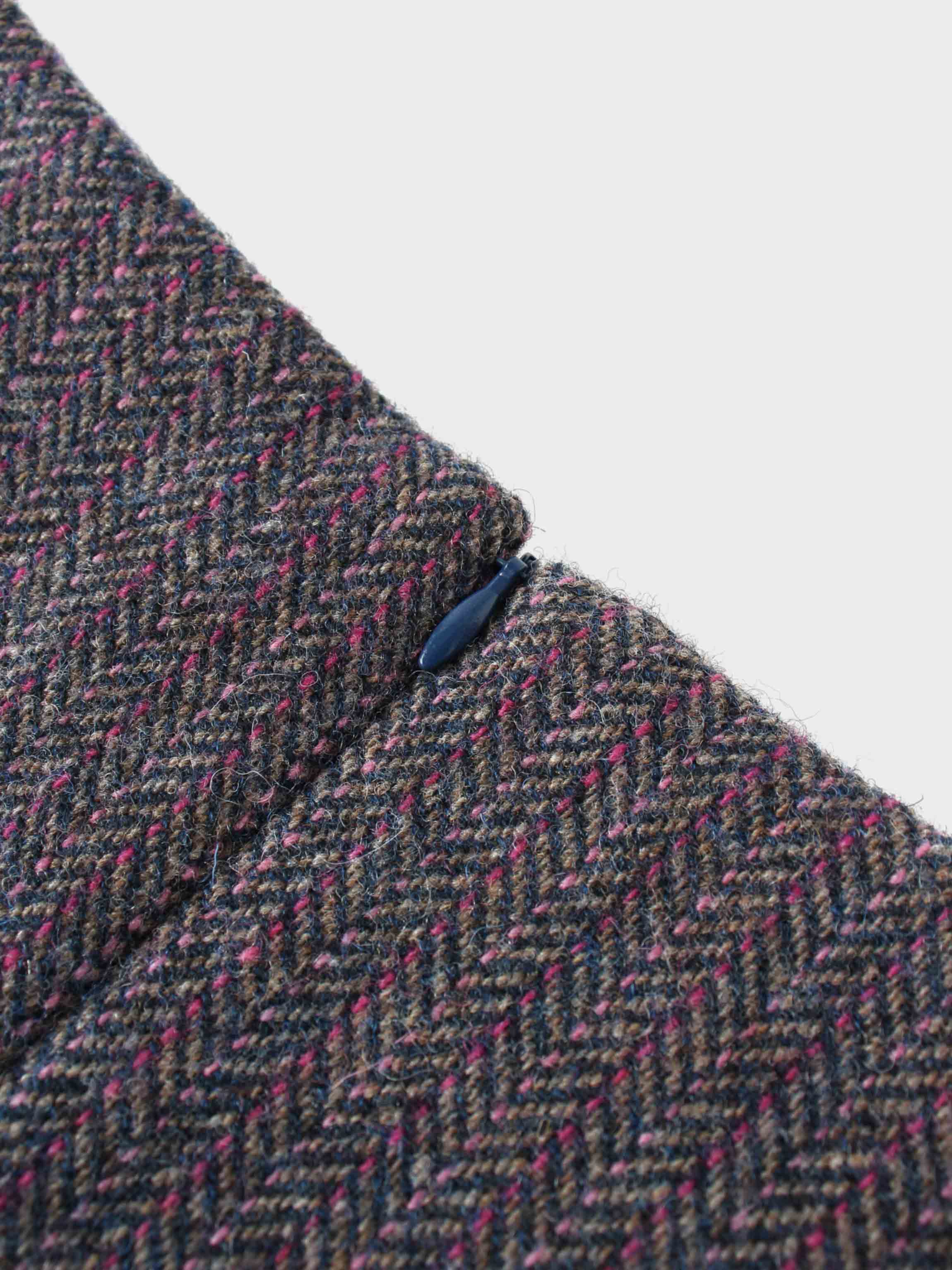 Tweed Herringbone Fringe Skirt 35&quot;-Pink/Purple