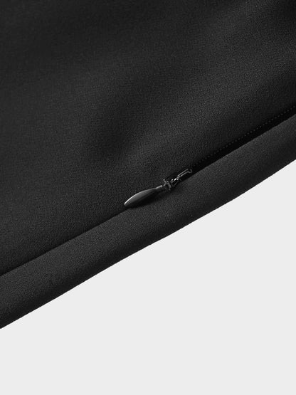 Crepe Flare Skirt-Black