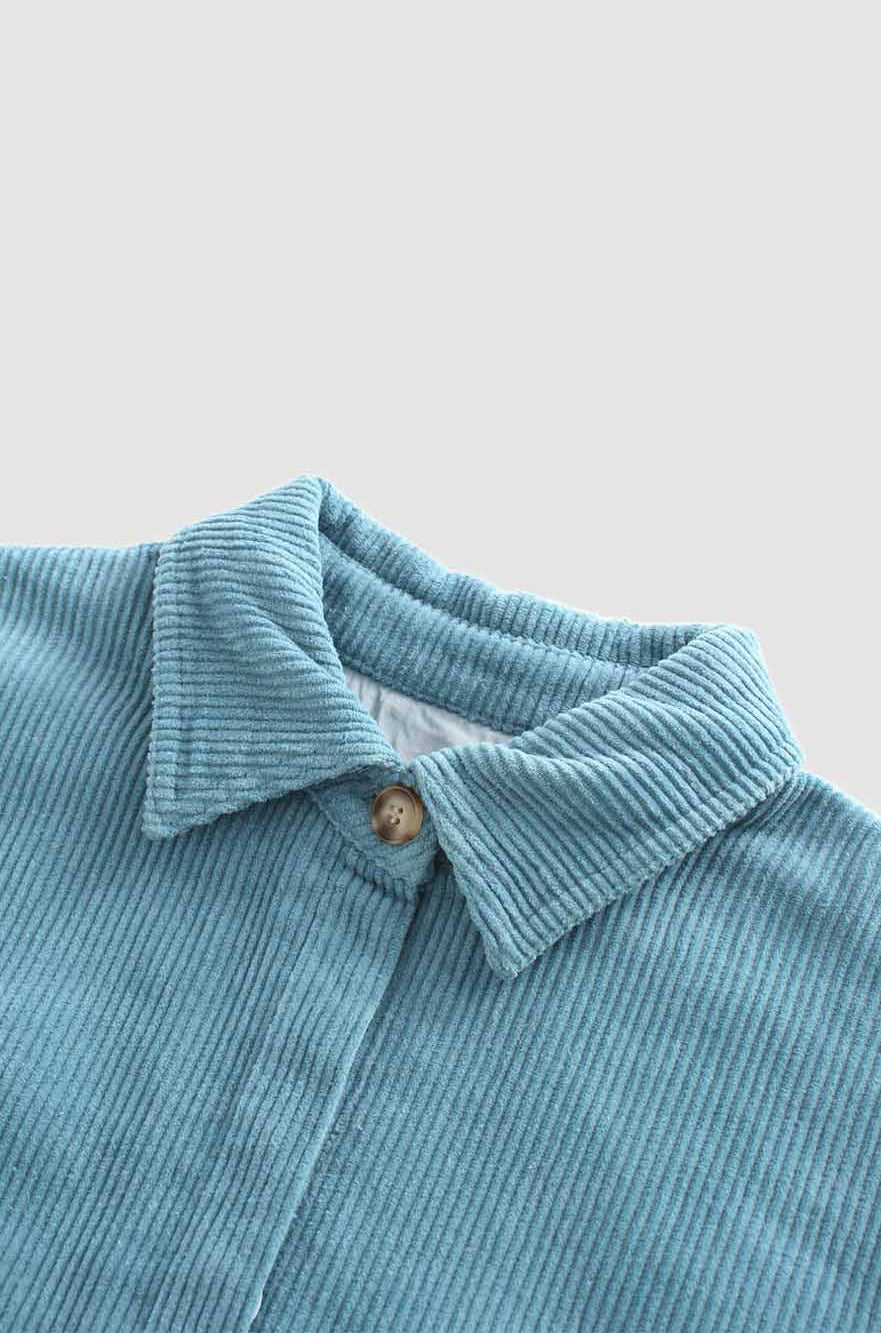 Corduroy Shacket-Ocean Blue