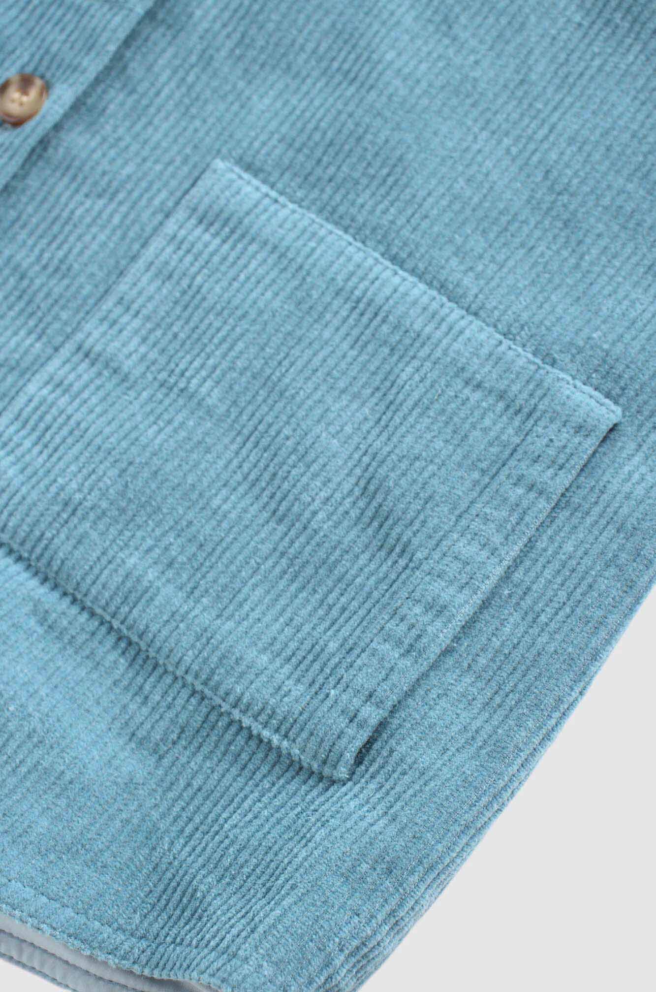 Corduroy Shacket-Ocean Blue