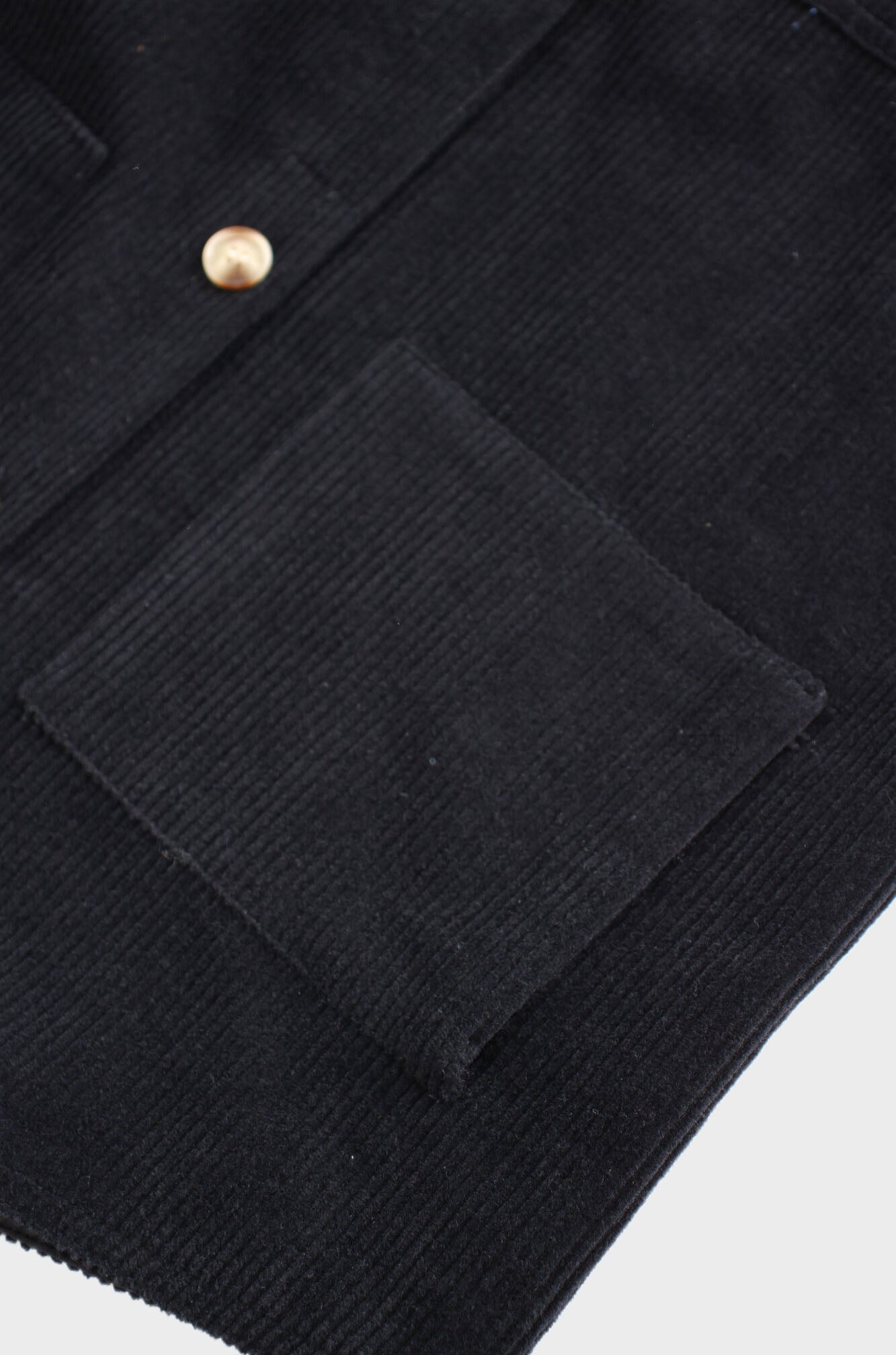 Corduroy Shacket-Black