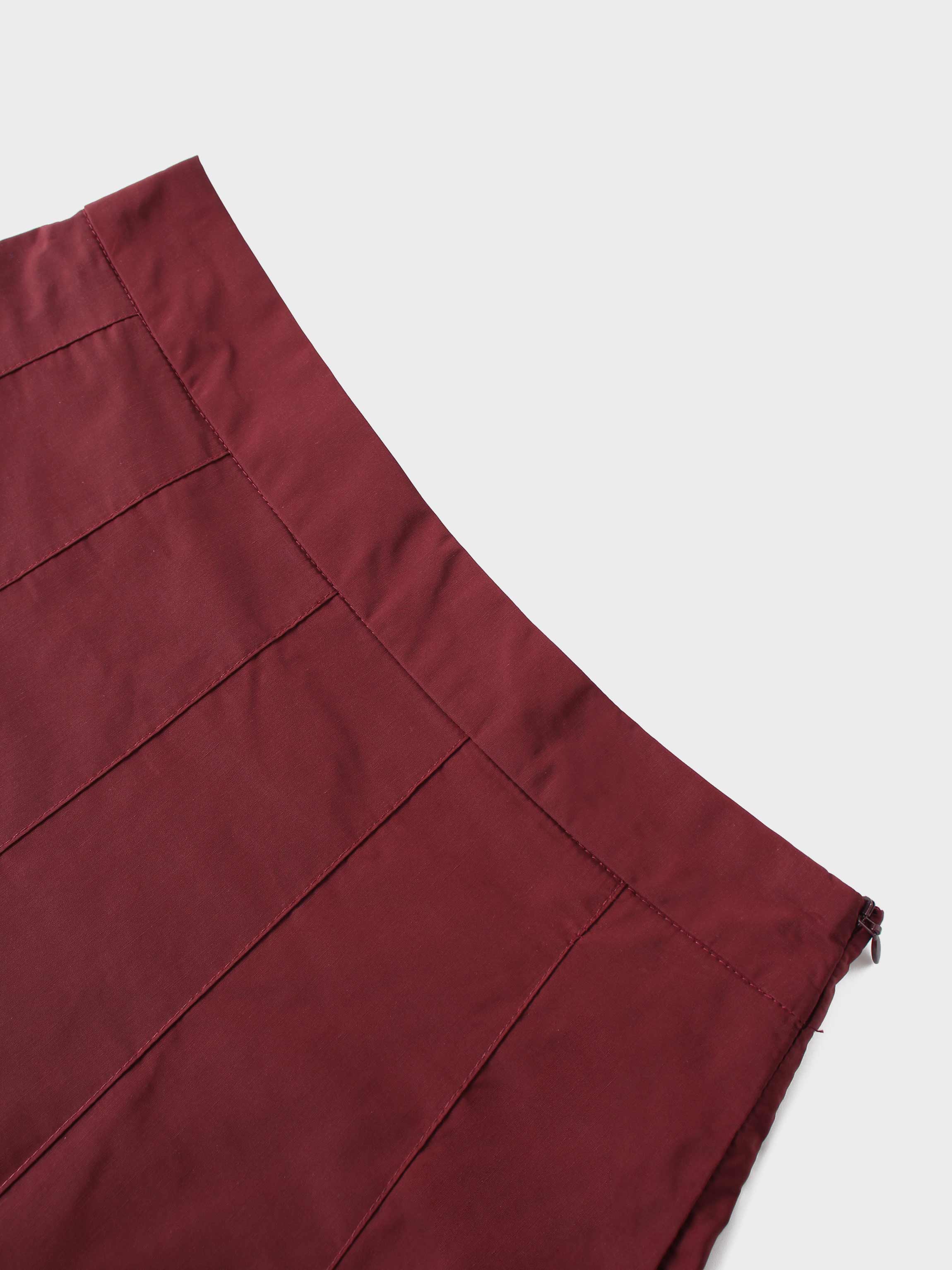 Taffeta Pleat Skirt 26&quot;-Burgundy