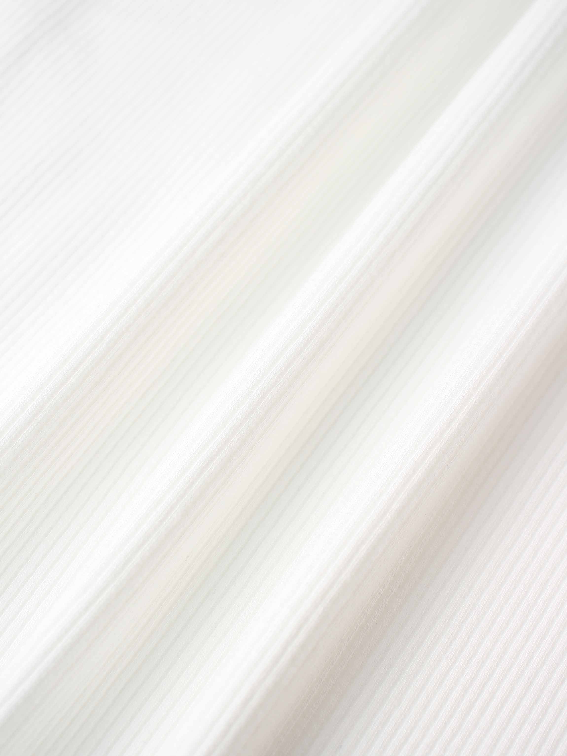 Puff Sleeve Ribbed T-Shirt-White