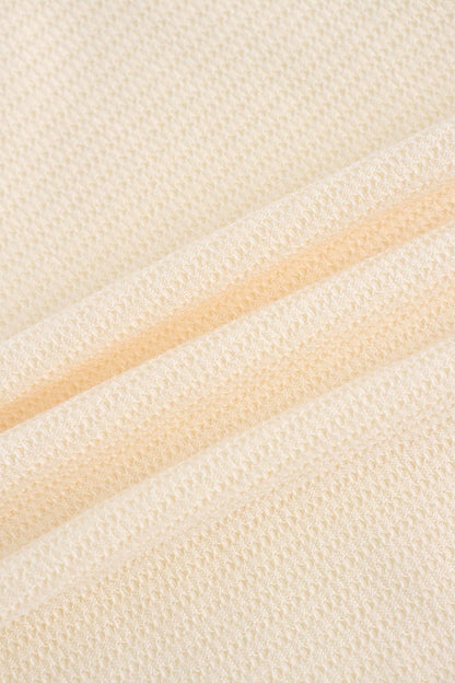 Textured Stretch Turtleneck-Ivory